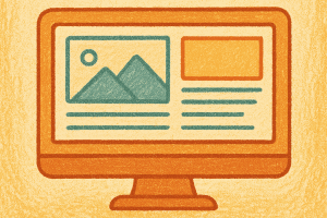 Desktop computer displaying a professional, custom website design.